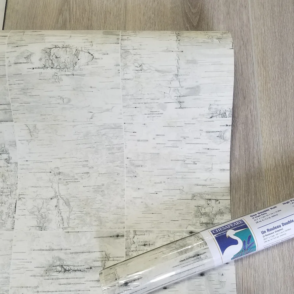 Wallpaper Border Birch Champlain Wood Grid